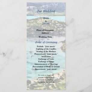 Antigua View Falmouth Harbour Wedding Programme