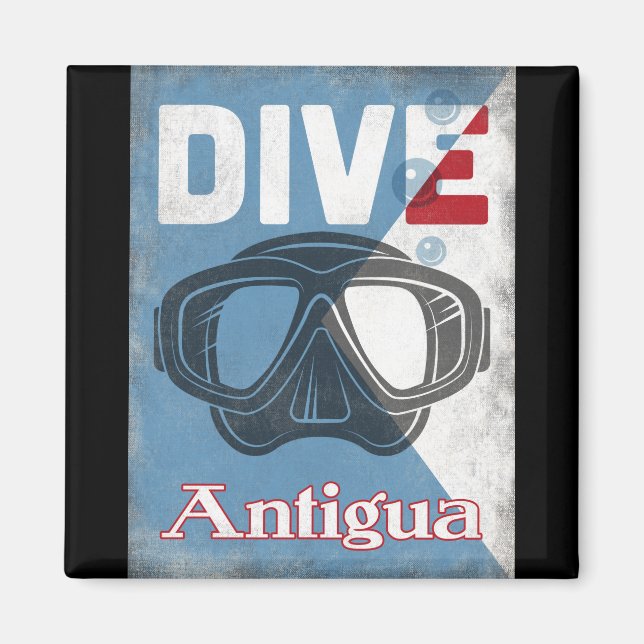 Antigua Vintage Tauchmaske Magnet (Vorne)