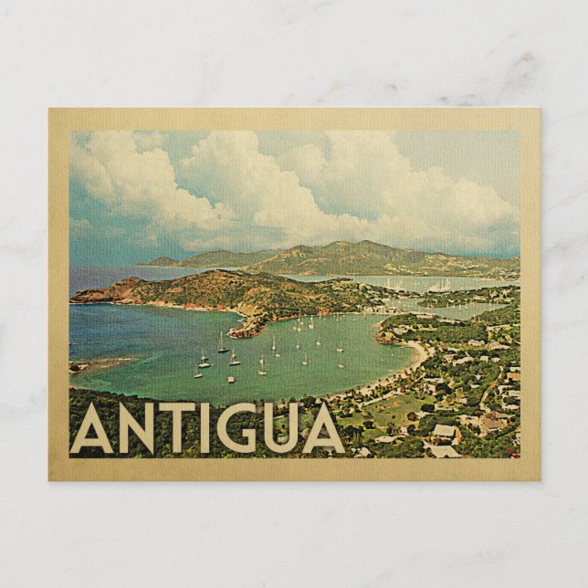 Antigua Vintage Travel Postkarte (Vorderseite)