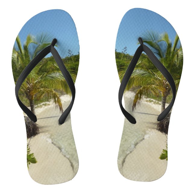 Antiguan Strand Schöne tropische Landschaft Flip Flops (Fußbett)