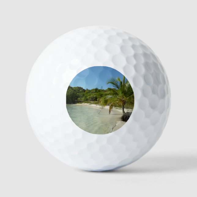 Antiguan Strand Schöne tropische Landschaft Golfball (Vorderseite)