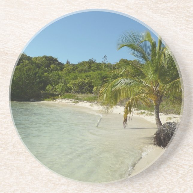 Antiguan Strand Schöne tropische Landschaft Sandstein Untersetzer (Vorne)