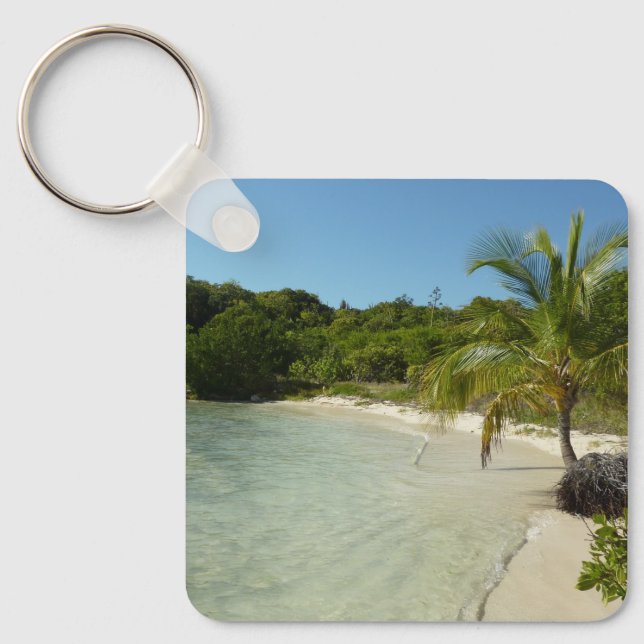 Antiguan Strand Schöne tropische Landschaft Schlüsselanhänger (Vorderseite)