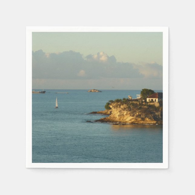Antiguanische Küste Schöne Insel Seascape Serviette (Vorderseite)