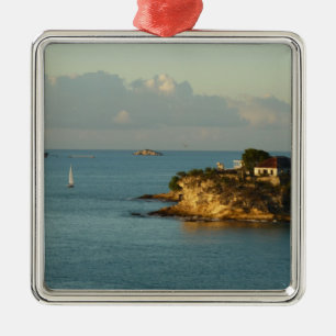 Antiguanische Küste Schöne Insel Seascape Silbernes Ornament