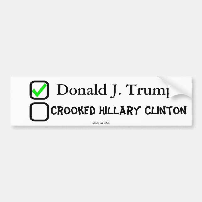 AntiHillary Clinton Autoaufkleber Donald Trump (Vorne)
