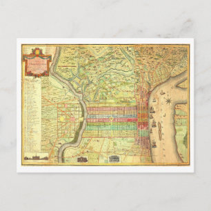 Antik 1802 Philadelphia Street Karte Postkarte