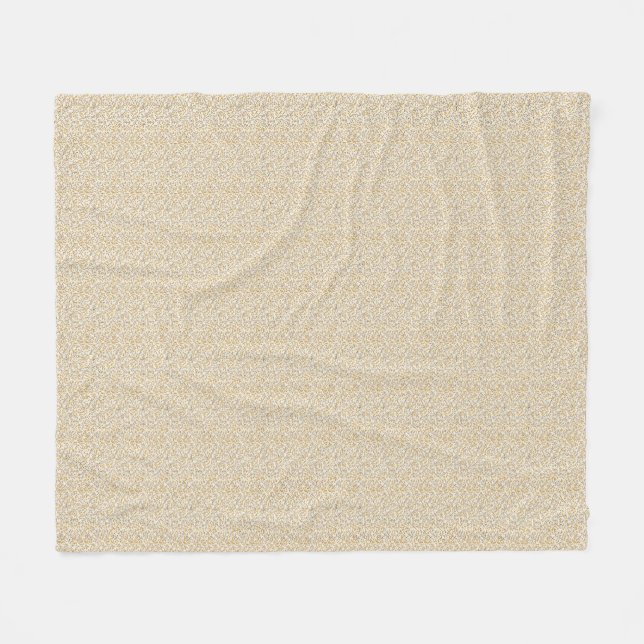 Antik 1940er Jahre Mustard Berry & Leaf Fleecedecke (Vorderseite (Horizontal))