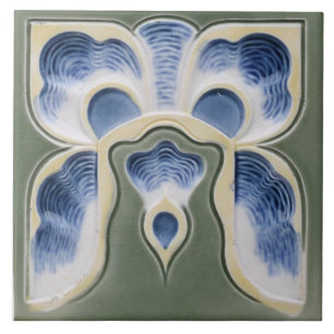 Antik aussehende Art Nouveau Keramikfliese G/B