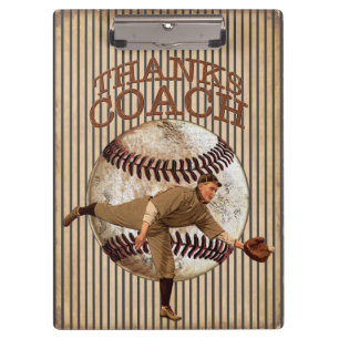 Antik aussehende Baseball-Trainer-Geschenkideen Kl Klemmbrett