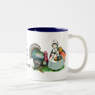 Antik Bereit für das Erntedankfest Zweifarbige Tasse