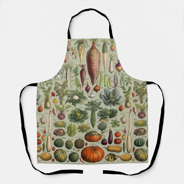 antik botanisch französische Garten Gemüse  Schürze (Vorderseite)