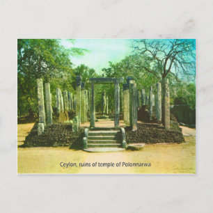 Antik, Ceylon, Ruinen des Tempels von Polonnarwa Postkarte