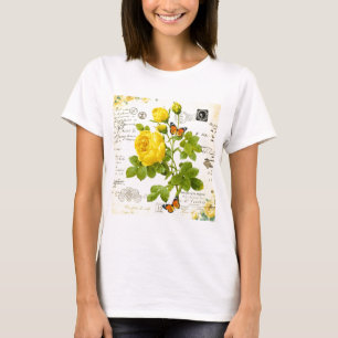 antik gelbe Rosen T-Shirt