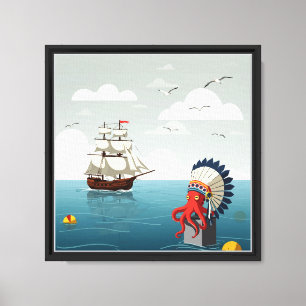 Antik gestaltetes Segelschiff Leinwanddruck