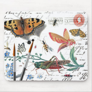 Antik-Insektenschreiben und Poststempel Mousepad
