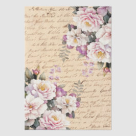 Antik inspirierte florale Liebesbrief-Dekupage Seidenpapier