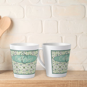 Antik Inspirierter Eleganter Creme-Blumen-Latte-Ma Milchtasse