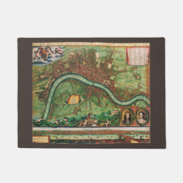 Antik London Street Map von Johannes de Ram, 1689 Fußmatte