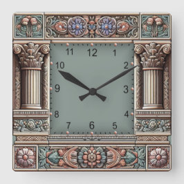 Antik Quadratische Wanduhr