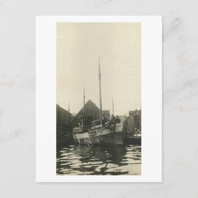 Antik Real Foto Norwegische BootCrew Postkarte (Vorderseite)