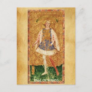 ANTIK RENAISSANCE TAROT / SEITE DER STÄBE POSTKARTE