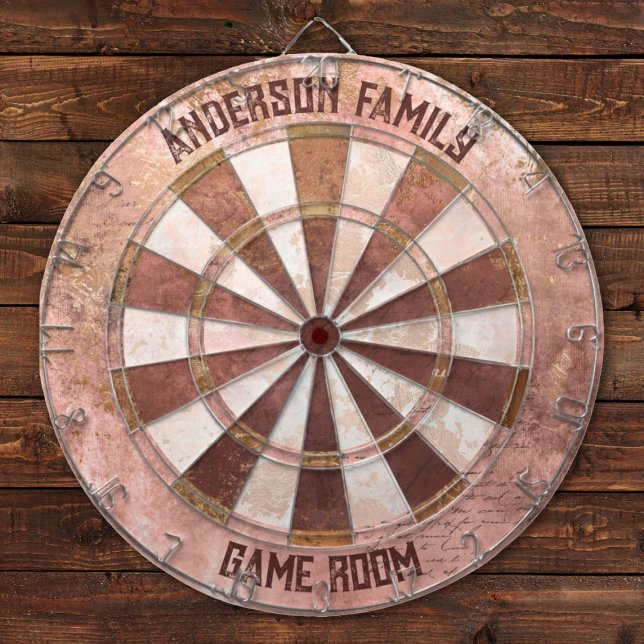 Antik Rosa Rustikal Dartscheibe (A rustic/steampunk dartboard game. Perfect for a family or game room.)