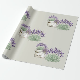Antik Rustikal Lavendel Neutral Geschenkpapier