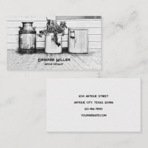 Antik-Shop Schwarz-Weiße Landkrüge Visitenkarte