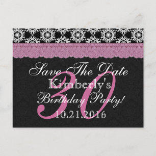 Antik-Spitze Save the Date Geburtstag V27 Ankündigungspostkarte