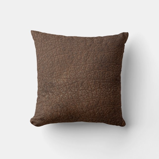 Antik Tan Leder Druckkissen Textur Muster Kissen (Vorderseite)