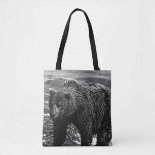 Antik USA Alaska Braunbär Tasche