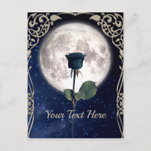 Antik, Viktorianisch, Art Deco, Schwarze Rose, Nac Postkarte