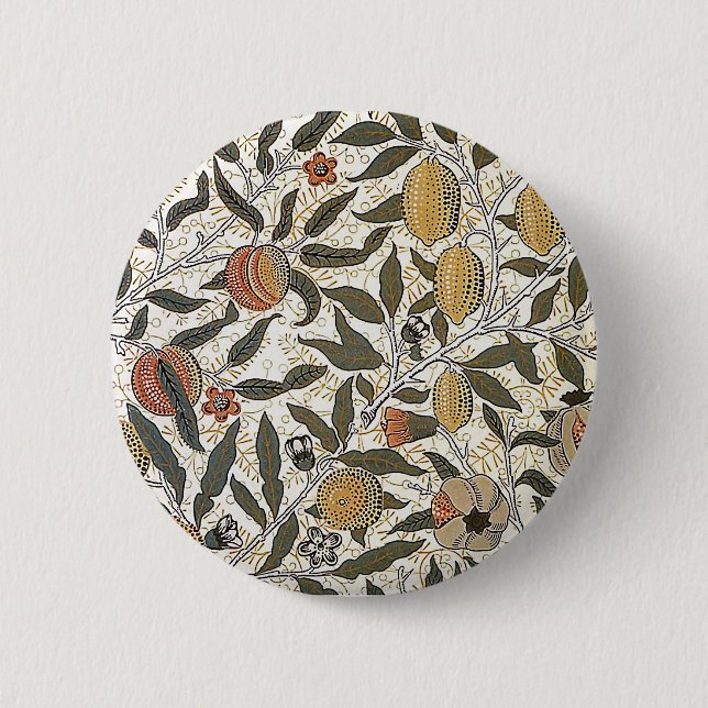 Antik William Morris Granatapfel Button (Vorderseite)