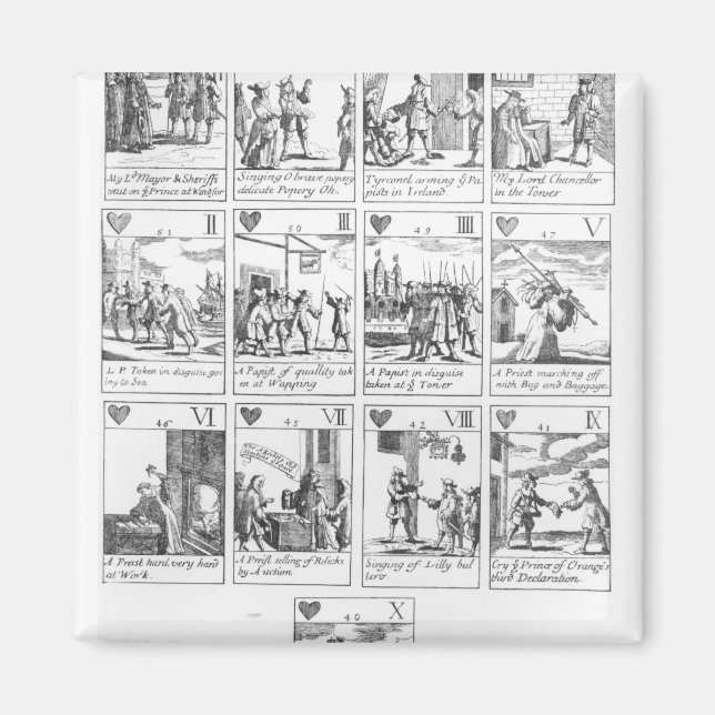 Antikatholische Spielkarten zum Gedenken Magnet (Vorne)