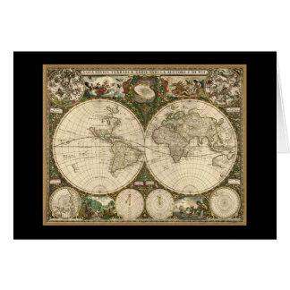 Antike 1660 Weltkarte von Frederick de Wit