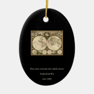 Antike 1660 Weltkarte von Frederick de Wit Keramik Ornament