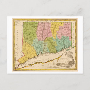 Antike 1815 Karte von Connecticut