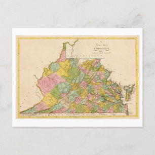 Antike 1815 Karte von Virginia