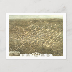 Antike 1872 Karte von Raleigh, North Carolina,