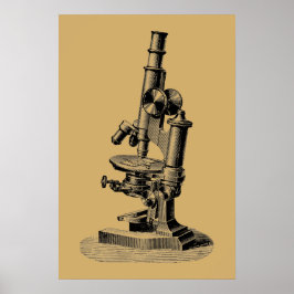 Antike 1892 Mikroskop "Steampunk" Art Poster