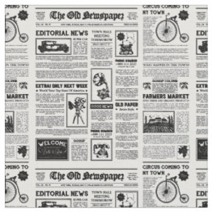antike 1920 Flapper-Zeitung Vintage Schwarz Weiß Stoff