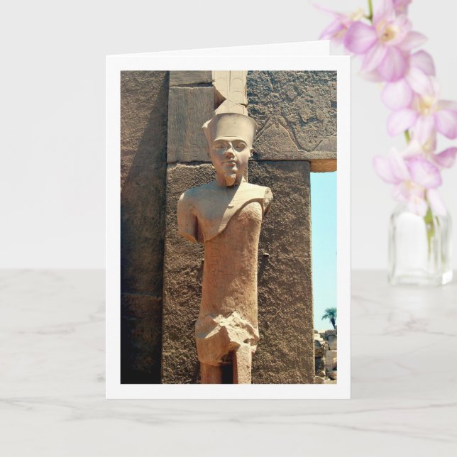 Antike ägyptische Statue, Luxor, Ägypten Karte (Orchidee)