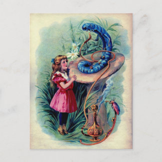 Antike Alice im Wunderland Farb-Illustration Postkarte