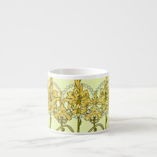 Antike Alphonse Mucha Art Nouveau Lilien Muster Espressotasse