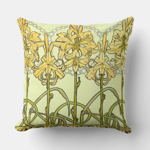 Antike Alphonse Mucha Art Nouveau Lilien Muster Kissen