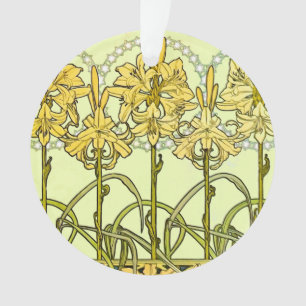 Antike Alphonse Mucha Art Nouveau Lilien Muster Ornament