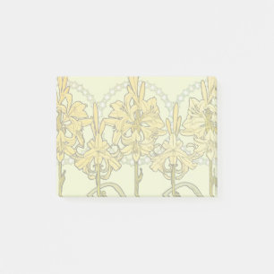 Antike Alphonse Mucha Art Nouveau Lilien Muster Post-it Klebezettel