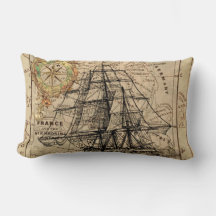 Antike Alte Frankreich Karte & Schiff