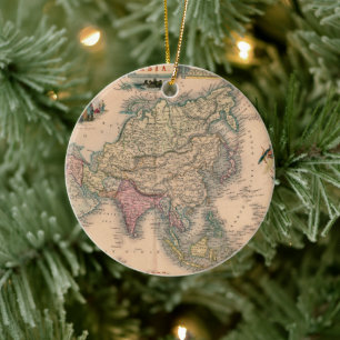 Antike Alte Karte Inspiriert (11) Keramik Ornament